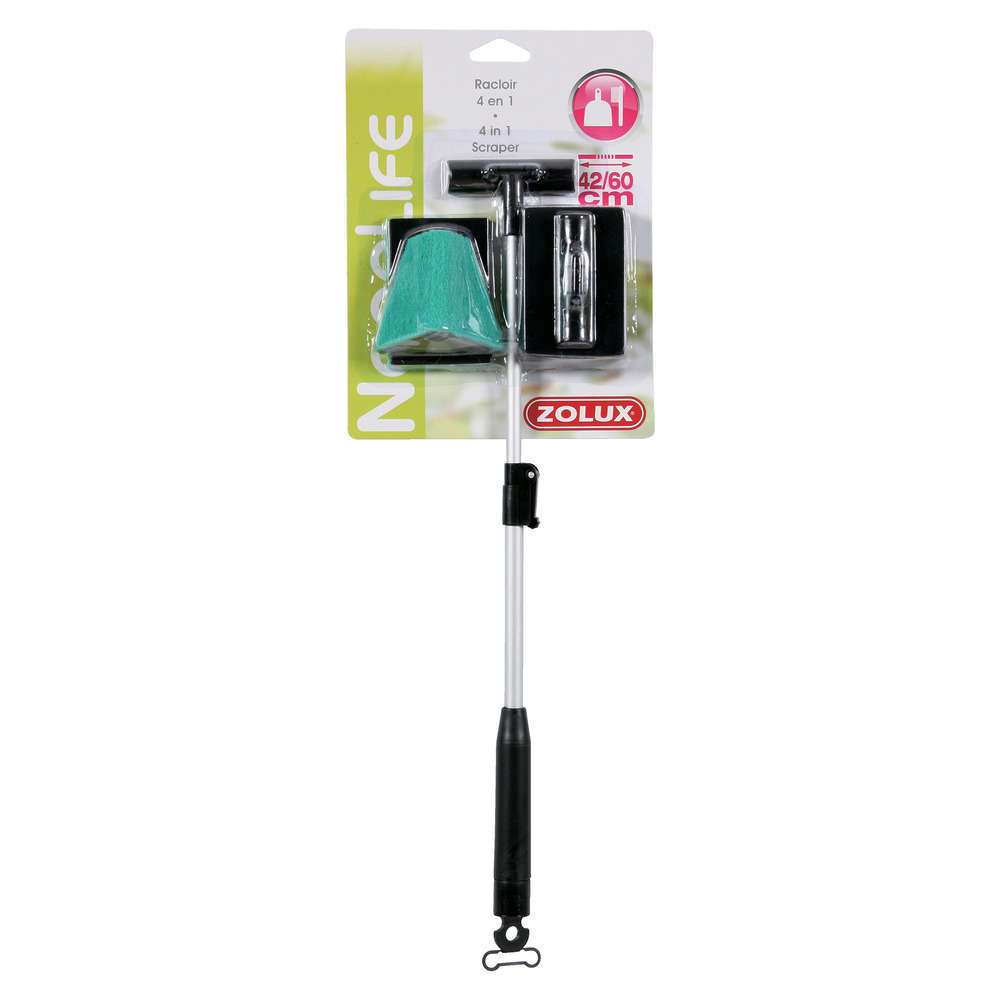 Racloir télescopique 4 en 1, en plastique