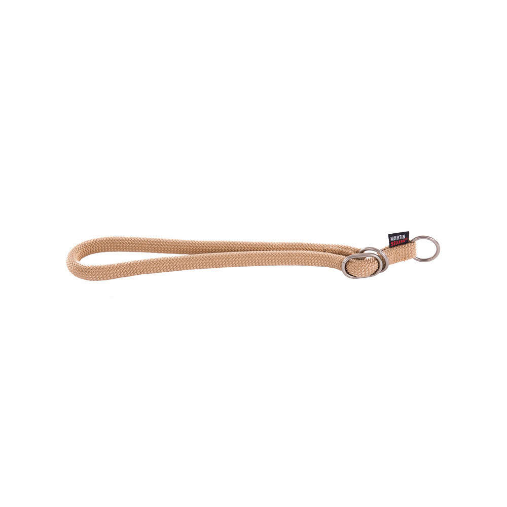 Collier semi étrangleur rond, en nylon: beige 65cm (13mm)