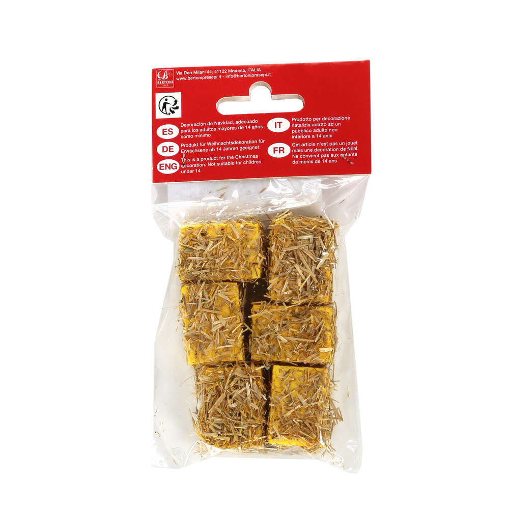 Décoration paysage : Bottes de paille 3x2x2cm Sachet de 6