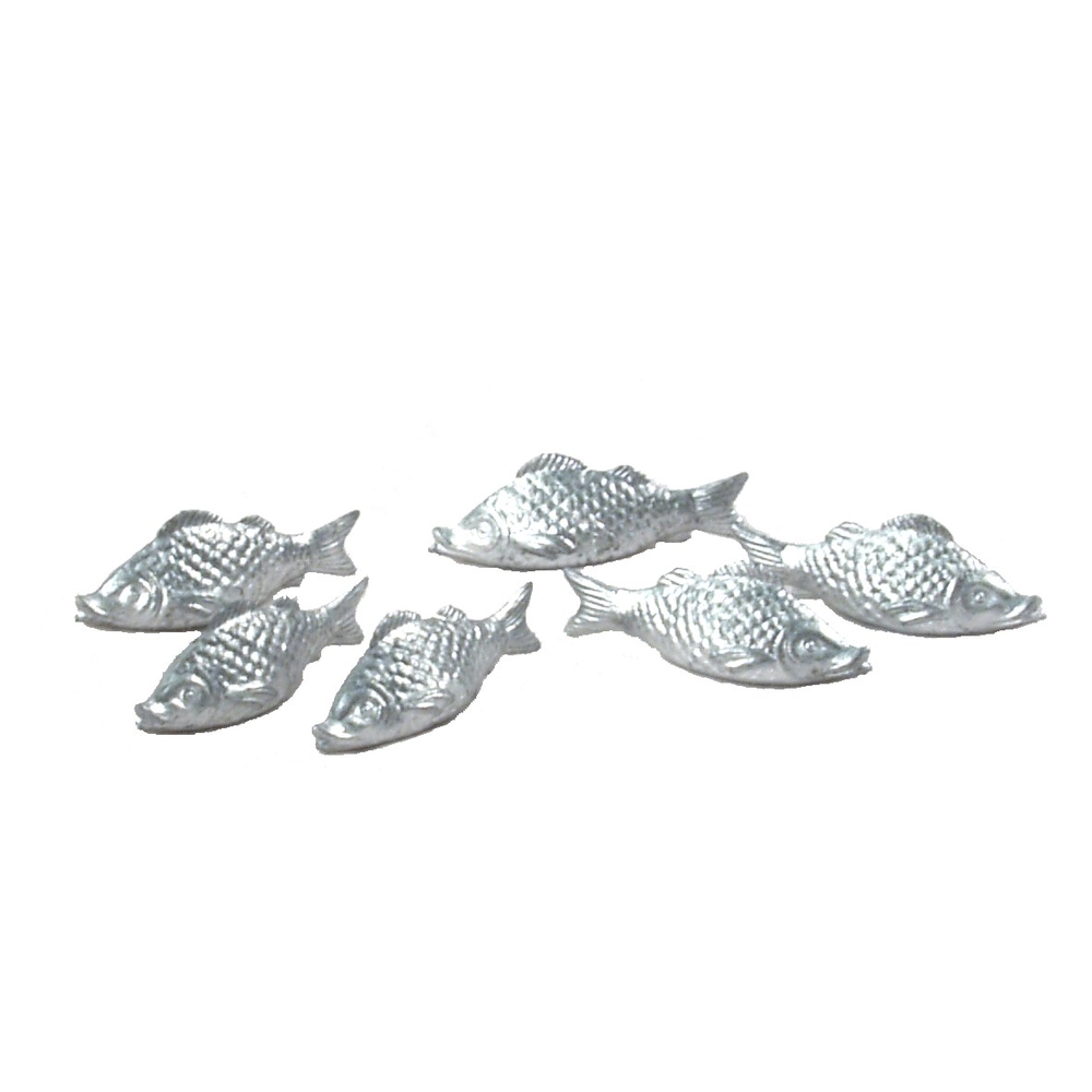 Figurine : Poissons argent sachet de 6