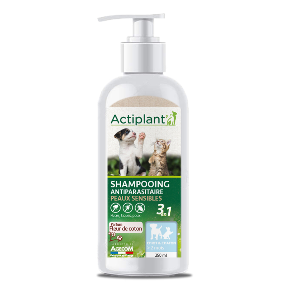 Shampooing 2en1 anti odeur pour chiot et chaton : 250ml