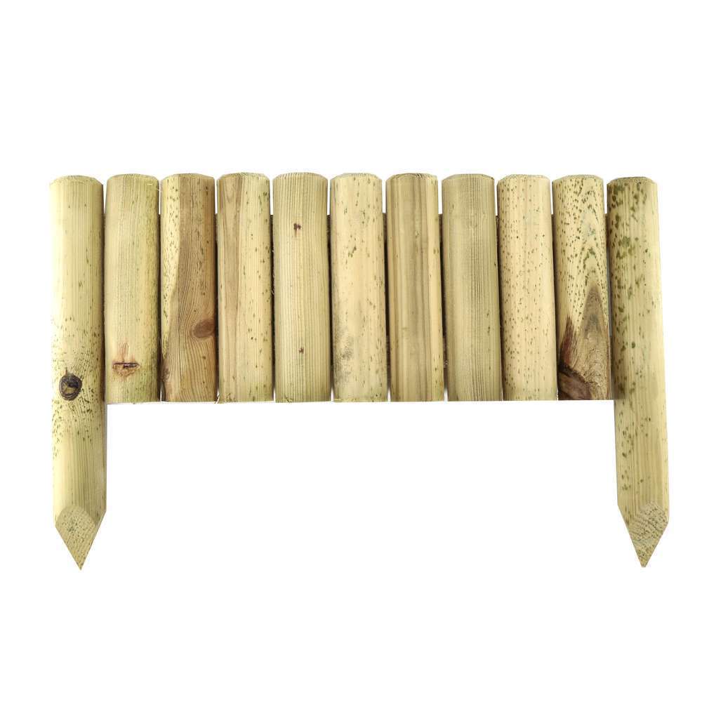 Bordure droite, en bois - l. 55 x H. 20/35 cm