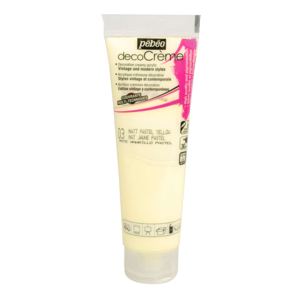 Peinture DecoCreme, 120ml - Jaune pastel