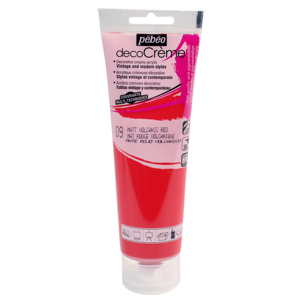 Peinture DecoCreme, 120ml - Rouge volcan