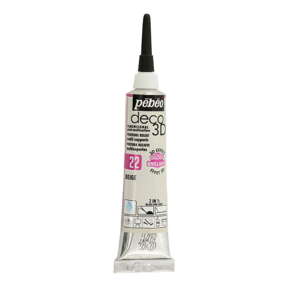 Peinture Deco3D brillant, 20ml - Beige