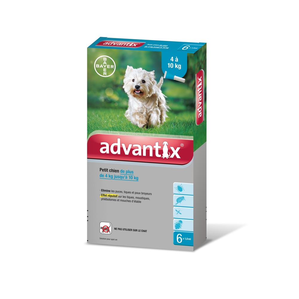 Pipette antiparasitaire petit chien advantix x6