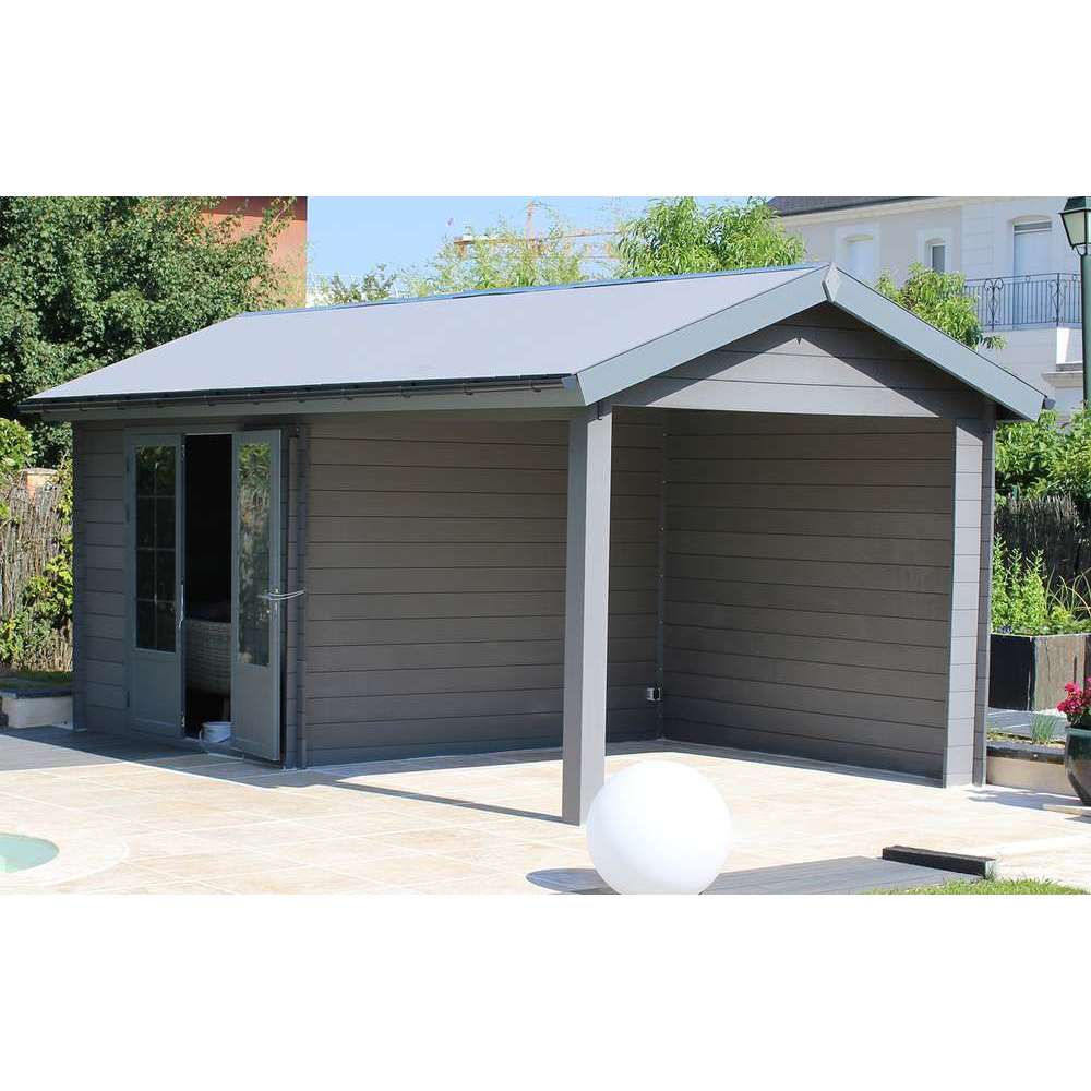 Abri de jardin en composite 2 portes gris - 2,87 m²