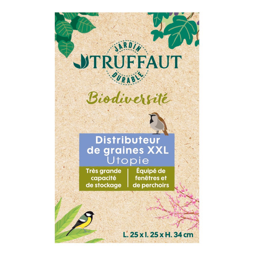 Distributeur graines Utopie XXL en métal pour oiseaux