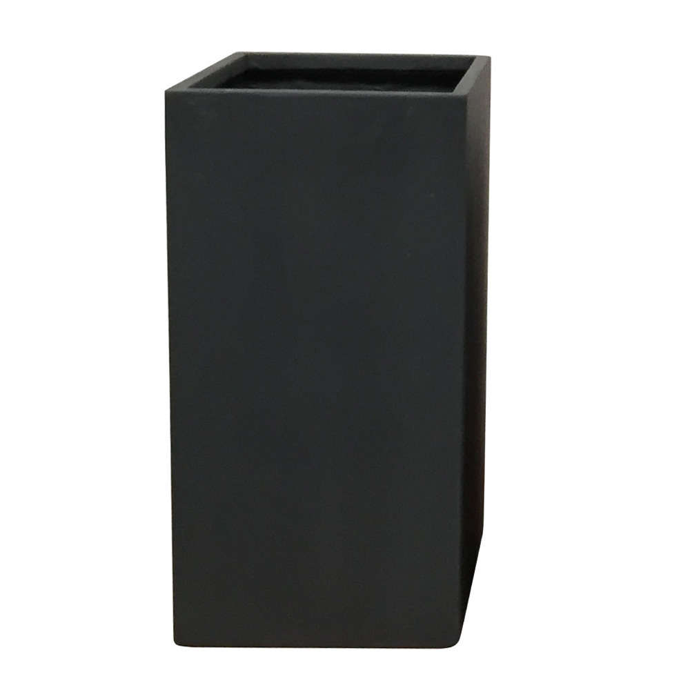 Colonne carrée en fibre d'argile, anthracite L. 40 x H. 80 cm