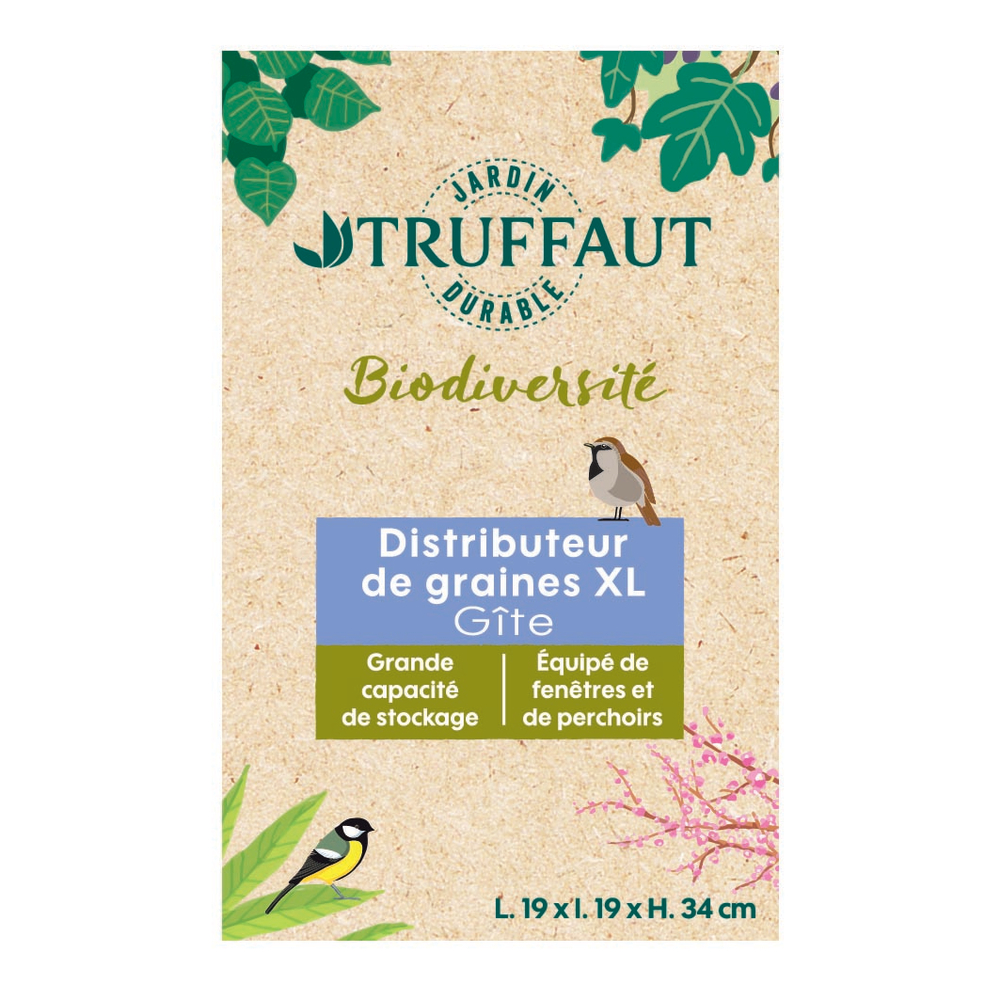 Distributeur de graines Gîte XL pour oiseaux du jardin