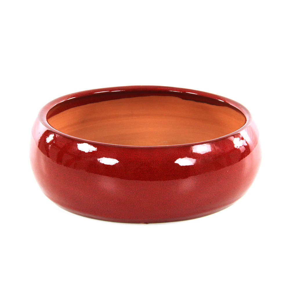 Coupe d'intérieur Plume en terre cuite émaillée Coquelicot Ø20cm