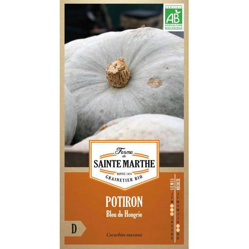 Graines de potiron bleu de hongrie Bio en sachet