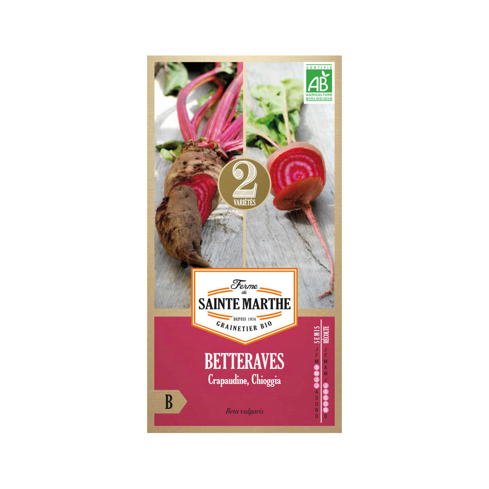 Graines de betterave crapaudine et chiogga Bio en sachet