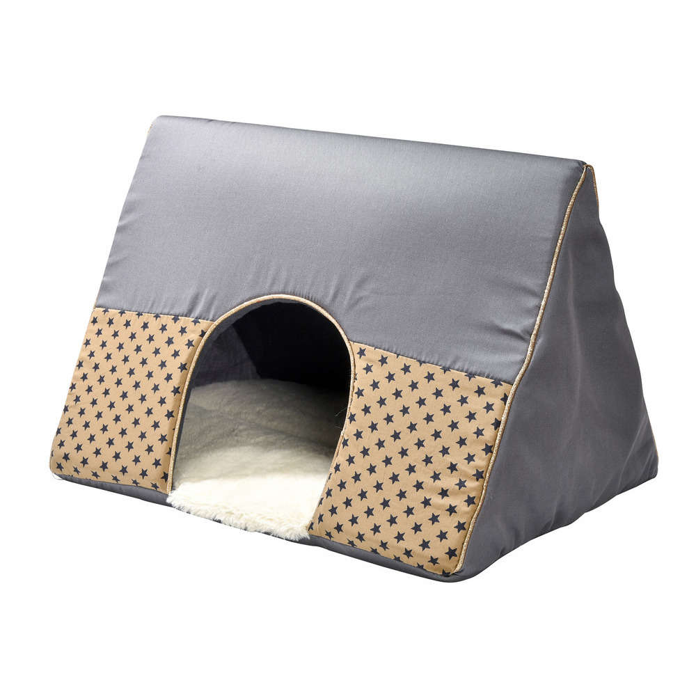 Maison Merlin M pour chat et petit chien : camel L52xl40xH32 cm