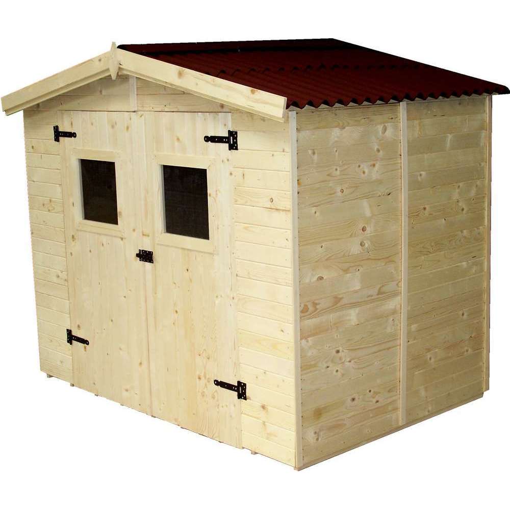 Abri de jardin en bois 2 portes bois - 3,7 m²
