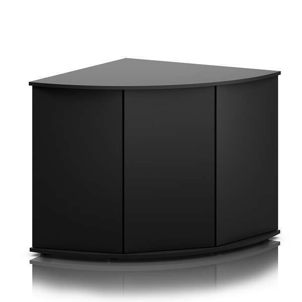 Meuble d'angle pour aquarium Trigon SBX 350 en bois noir - 87x87x80 cm