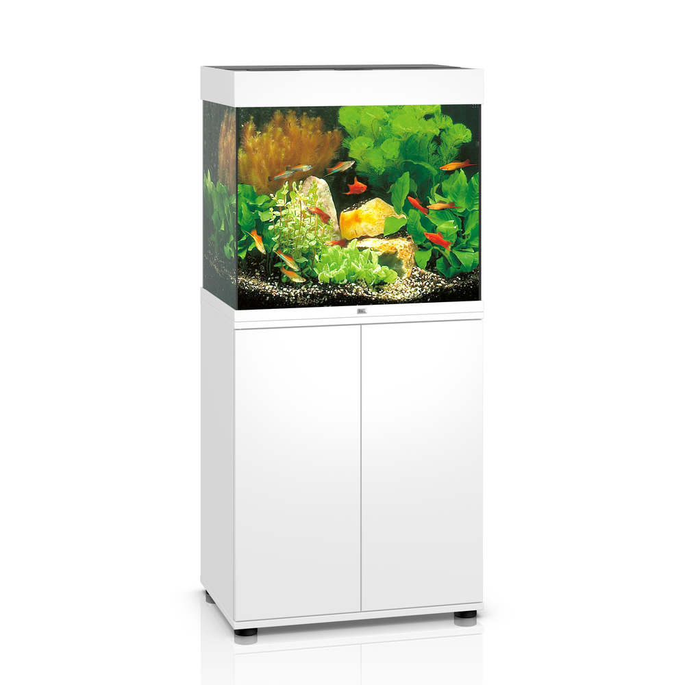 Aquarium avec meuble LED Lido 120 en bois blanc - H. 73 cm