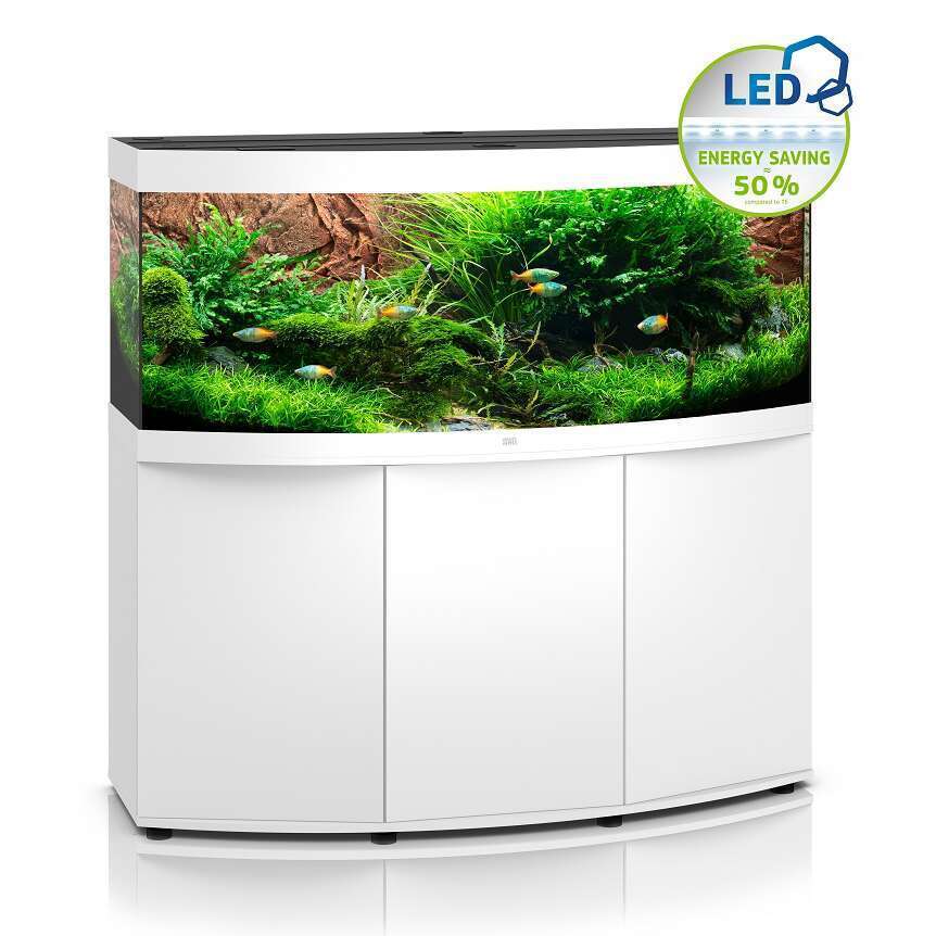 Aquarium avec meuble LED Vision 450 en bois blanc - H. 80 cm
