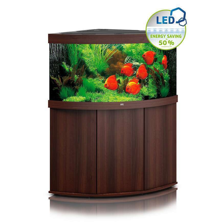 Aquarium avec meuble LED Trigon 350 en bois - H. 80 cm