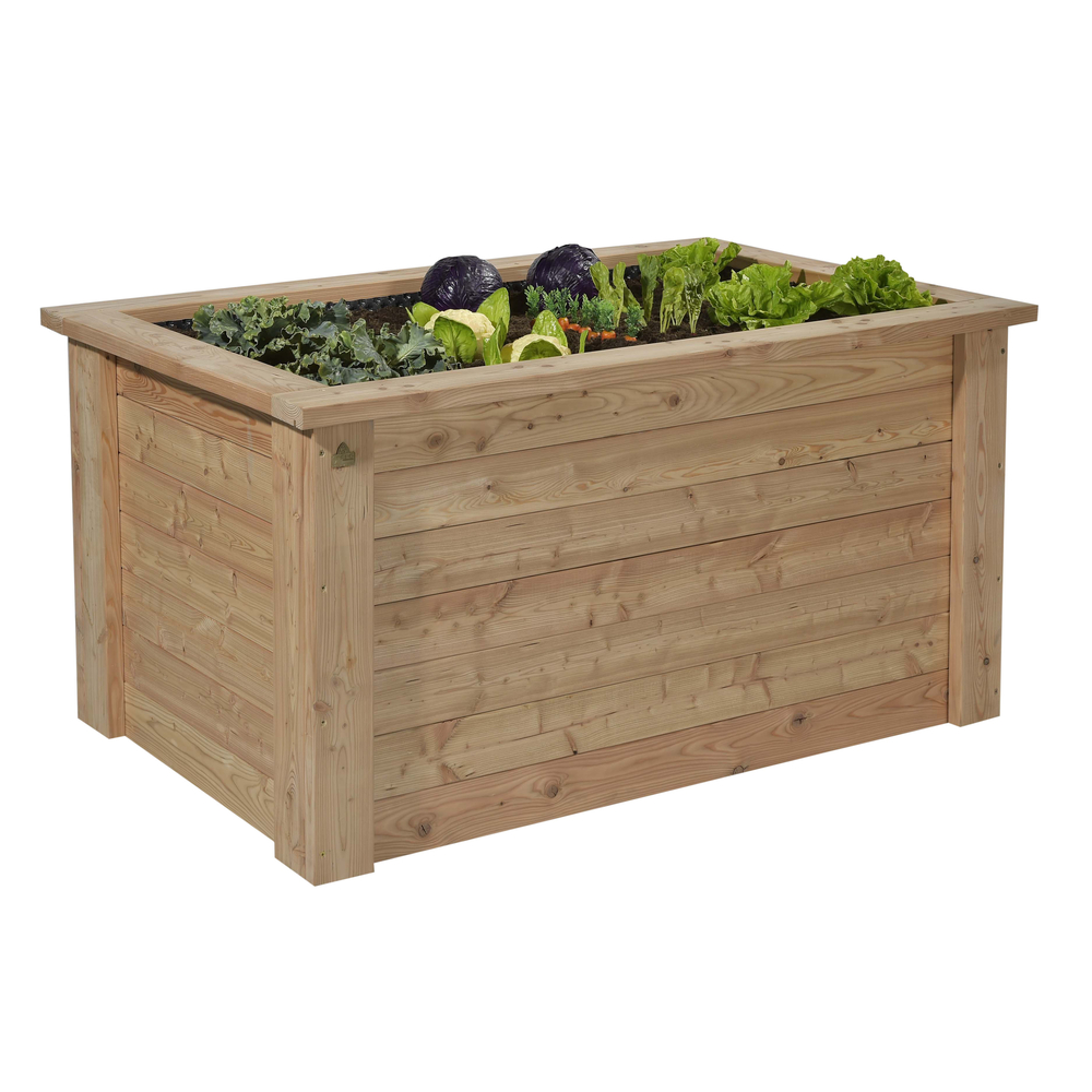 Carré potager surélevé 'Gmünd', en bois - L. 146 x l. 74 x H. 74 cm