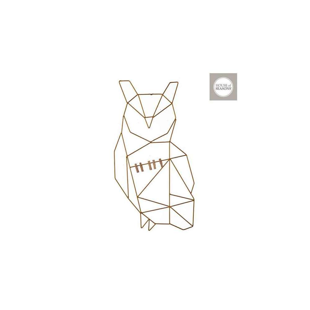 Porte-cartes mural 'Hibou', coloris or L. 40 x H. 56 cm