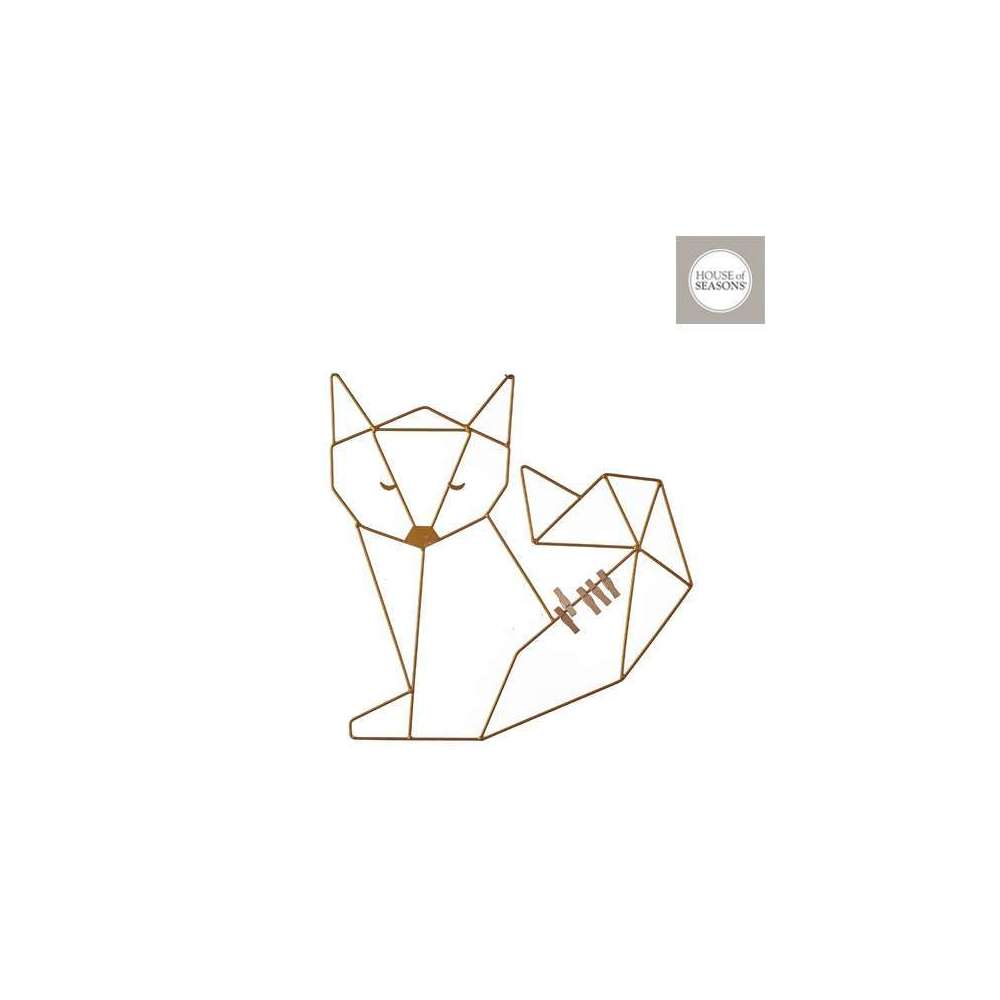 Porte-cartes mural 'Renard', coloris or L. 40 x H. 40 cm