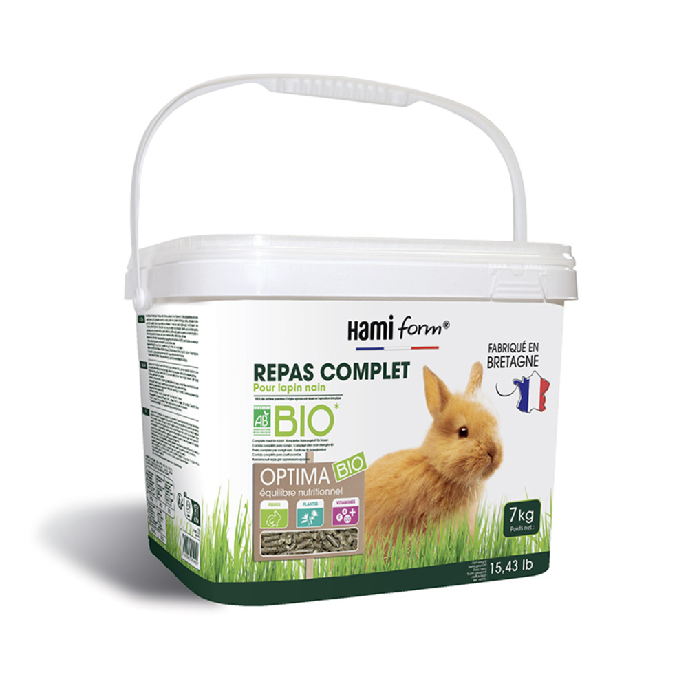 Repas complet BIO lapin nain 7kg en seau