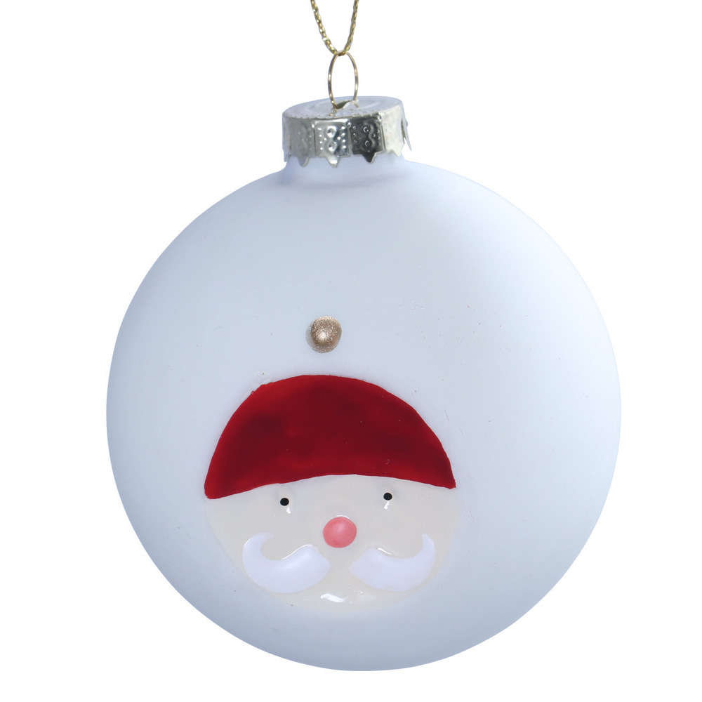 Boule en verre Père-Noël D8cm