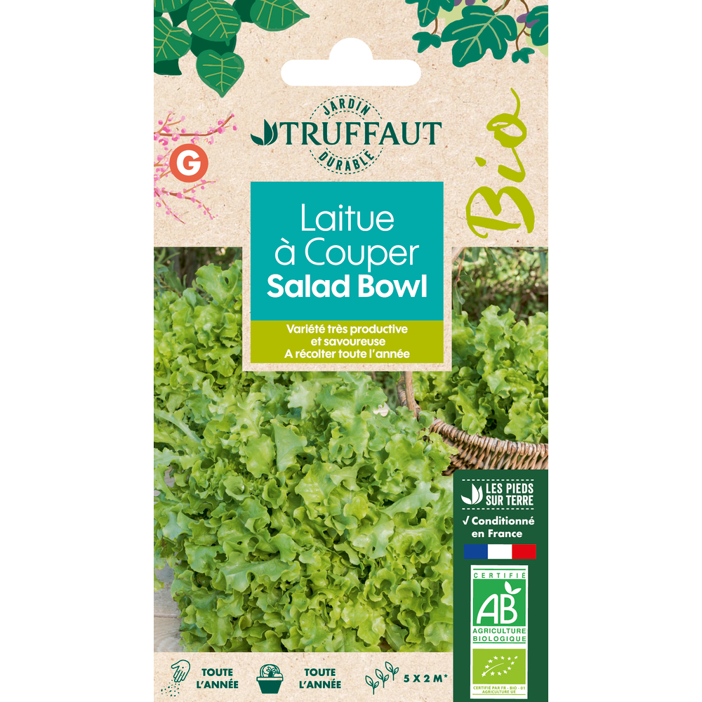 Graines de laitue salad'bowl Bio en sachet