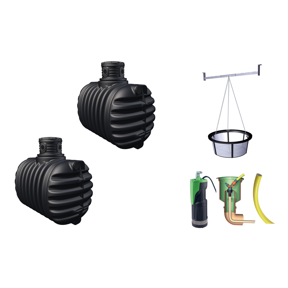 Récupérateur d'eau, Cuve à entérrer Kit Jardin Confort 4Rain - 5300L
