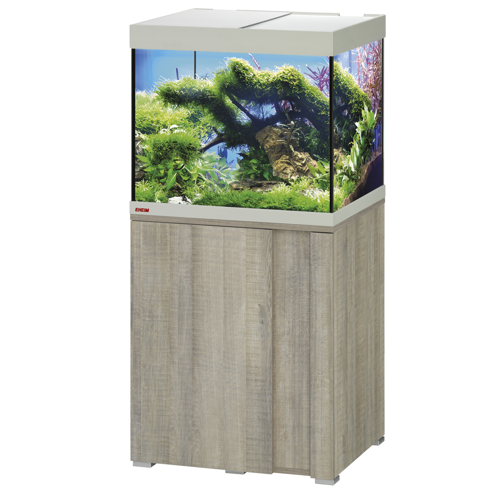Aquarium avec meuble Vivaline en bois gris - 150 litres