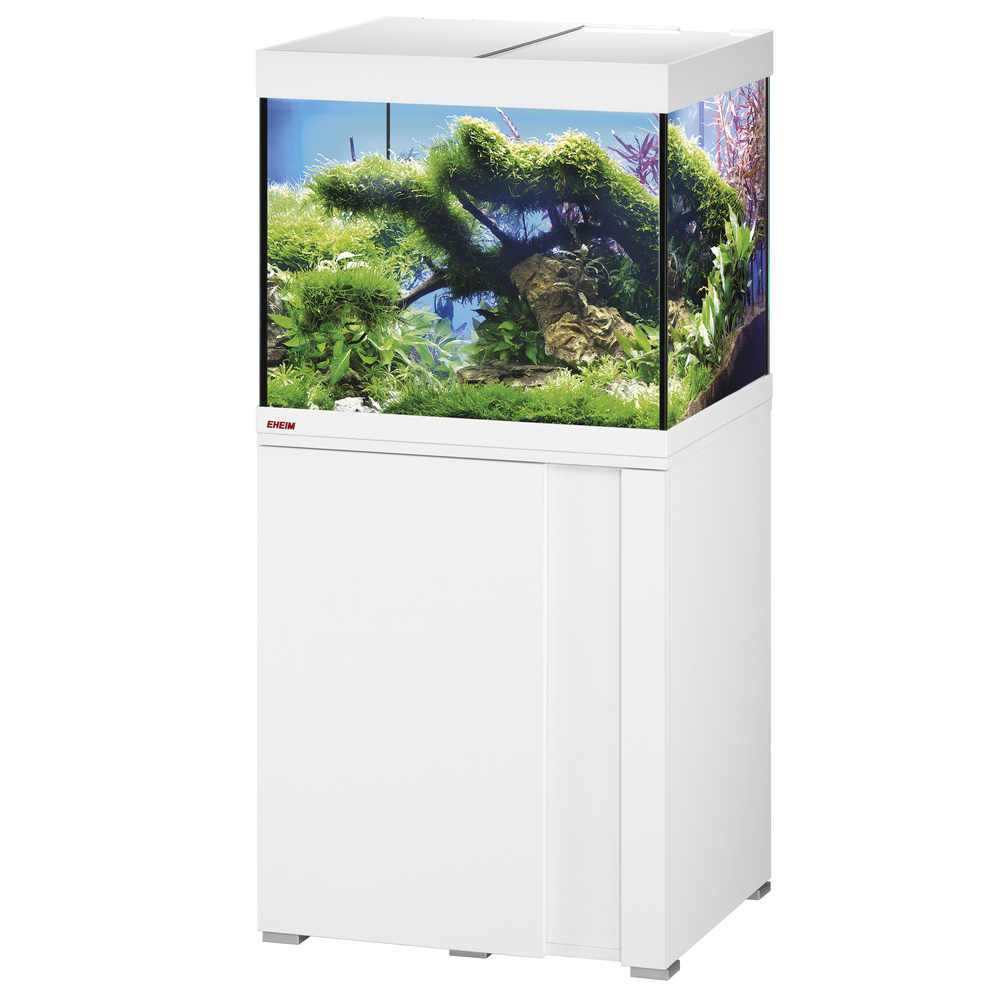 Aquarium avec meuble Vivaline en bois blanc - 150 litres
