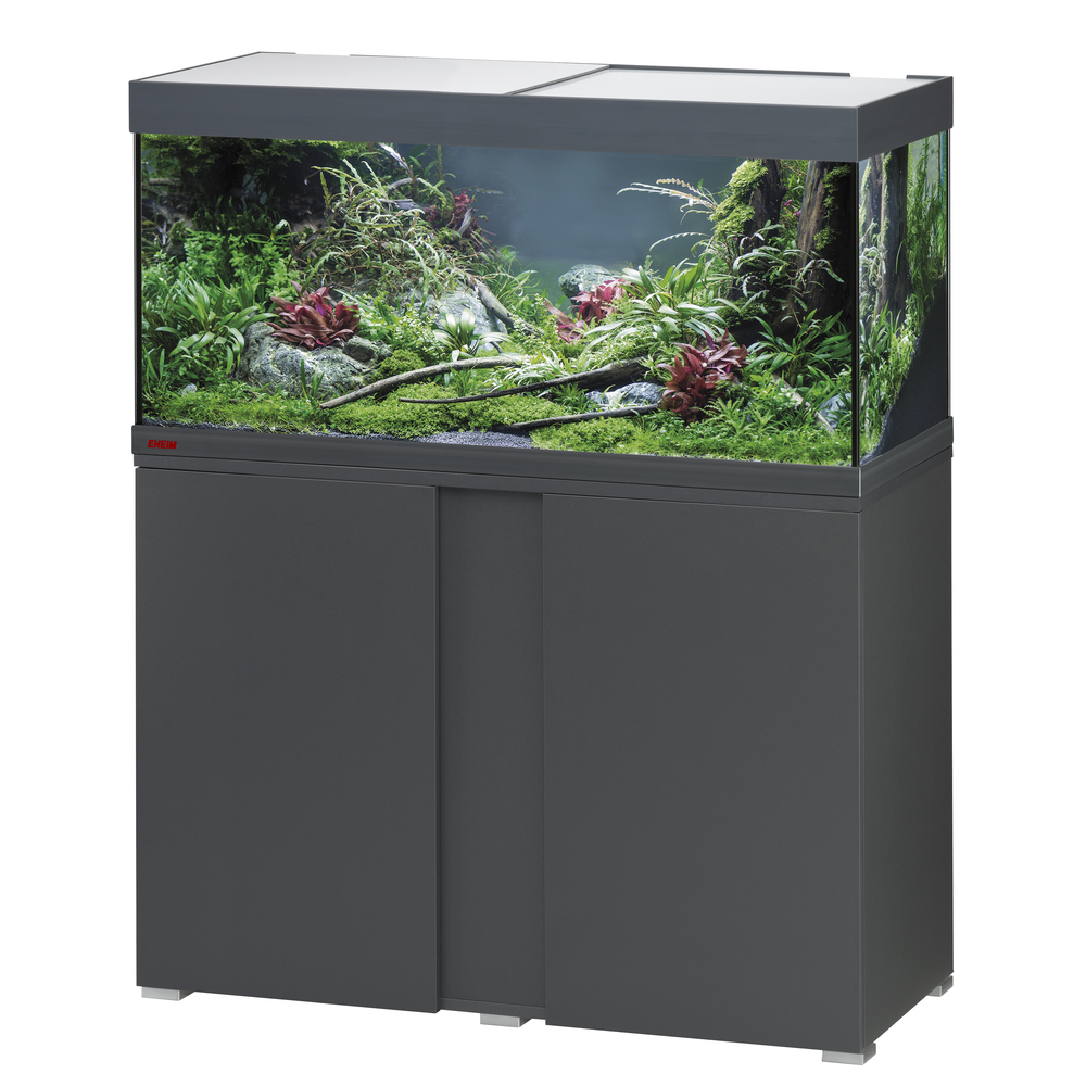 Aquarium avec meuble Vivaline en bois gris - 180 litres