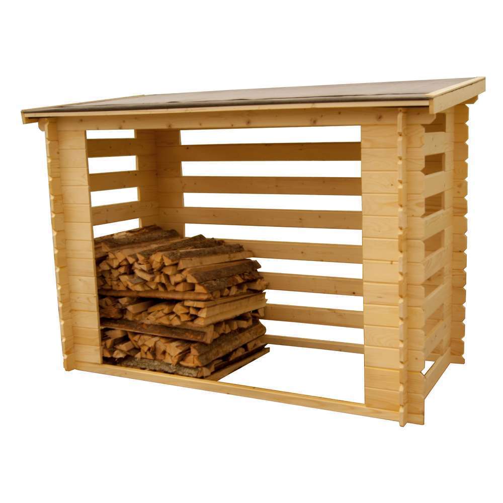 Abri range-bûches fermé, 4 stères - L. 236x119xH167/154cm