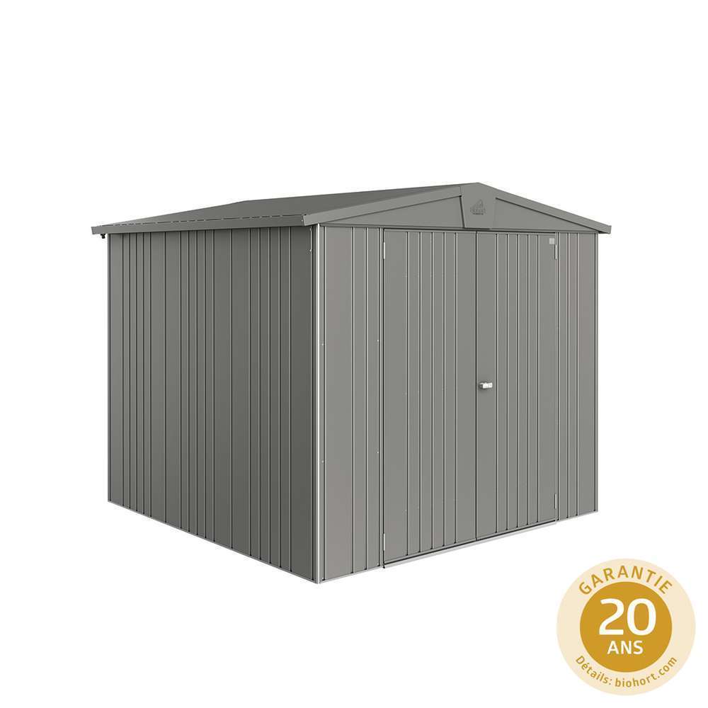 Abri de jardin en métal 2 portes Europa gris - 4,93 m²