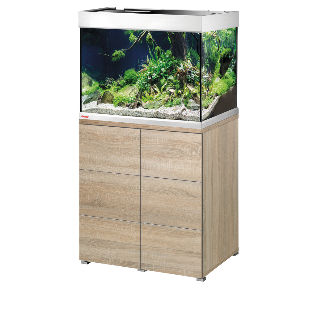 Meuble avec aquarium Proxima 175 en bois chêne gris - 71x51x82 cm