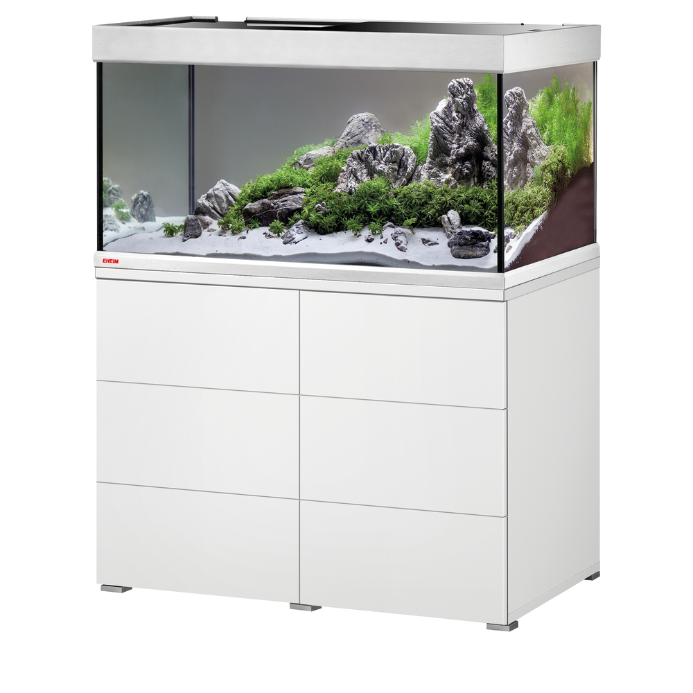 Meuble avec aquarium Proxima 250 en bois blanc - 101x51x82 cm