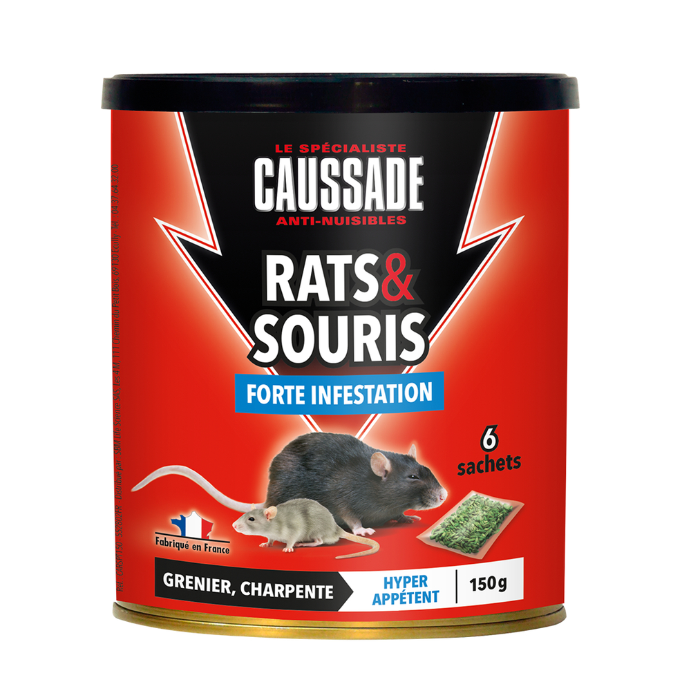 Anti-nuisible Souris - 2 boîtes pré-appâtées foudroyant 20 g CAU