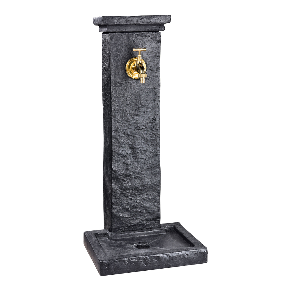 Fontaine borne schiste ton anthracite, L. 31xl. 39xH. 82,5cm