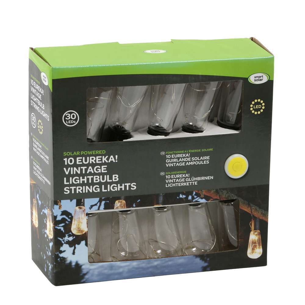 Guirlande solaire avec 10 ampoules en plastique transparent - L. 3,8 m