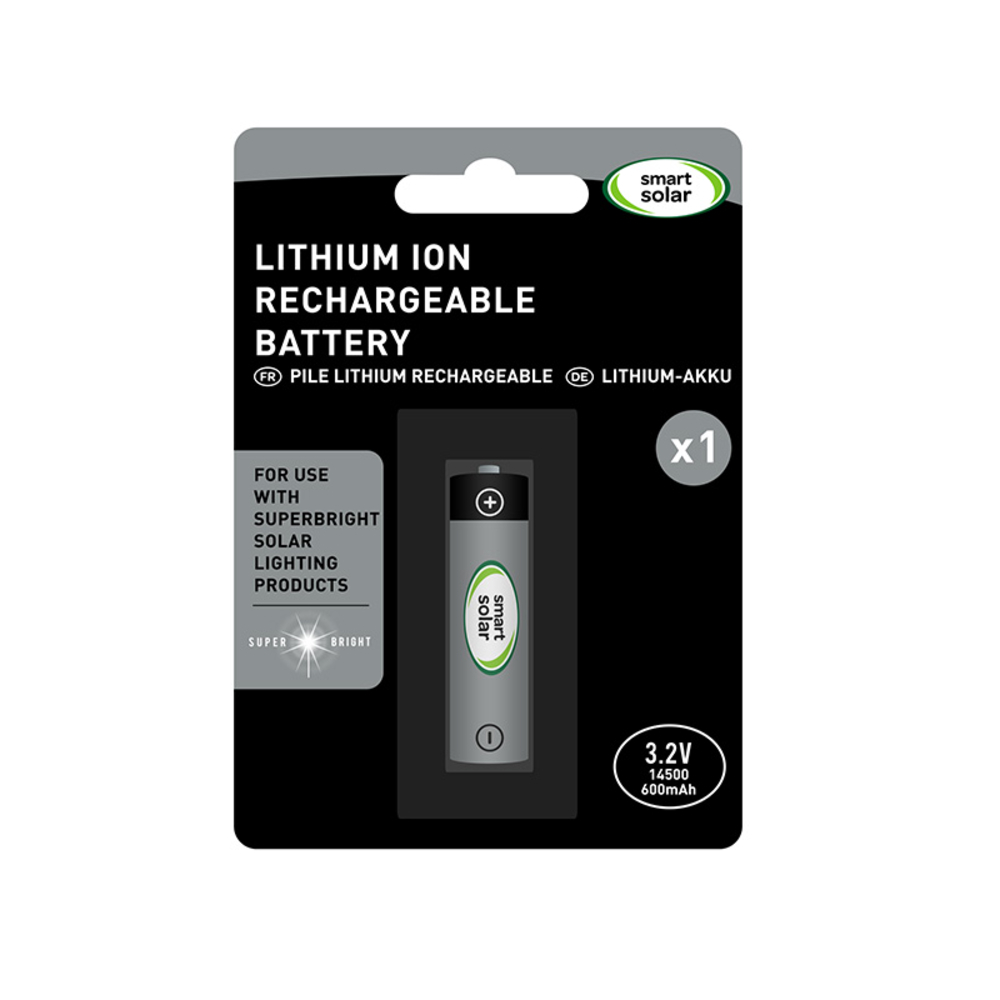 Pile au lithium 3. 2V 600mAh 14500, rechargeable