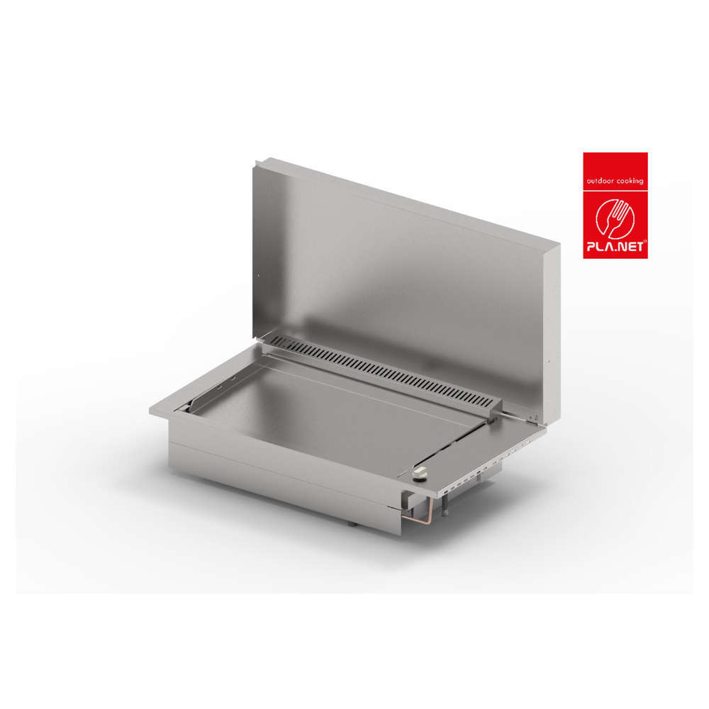 Plancha OASI 80 Lisse en inox grise - 56x103x20 cm