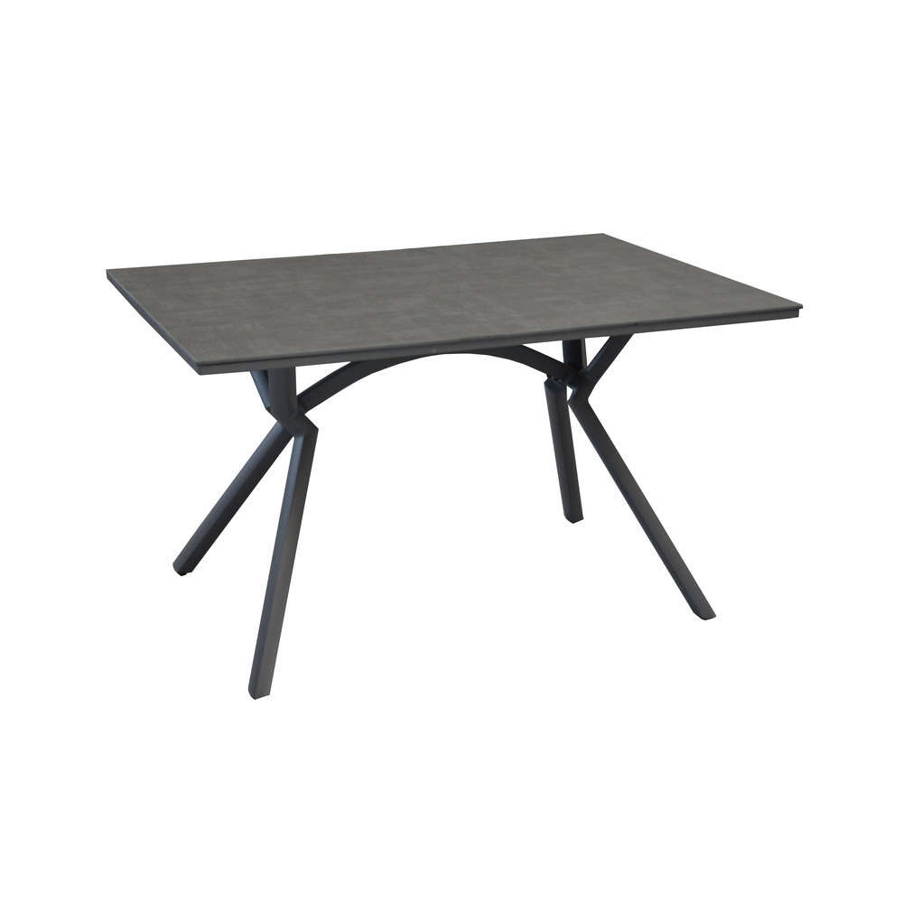 Table fixe châssis alu et plateau HPL Trespa grise - 120x80 cm