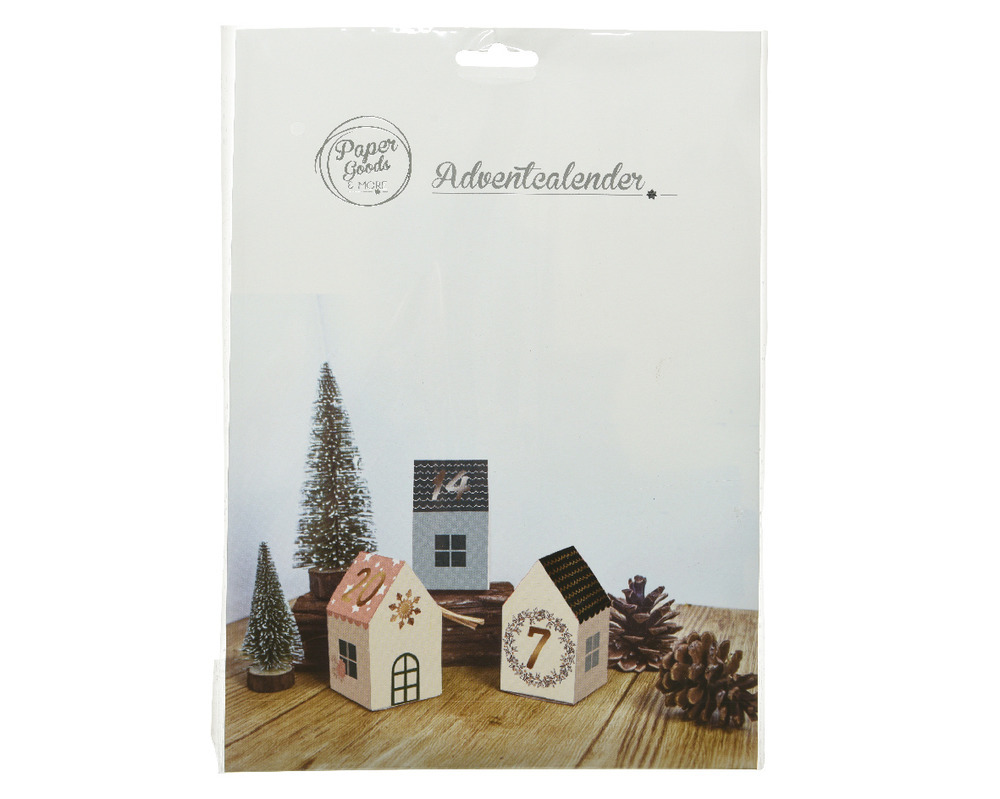 Calendrier de l'avent papier Maison 5x5x8cm
