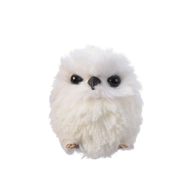 Suspension de Noël : chouette peluche - H. 7cm