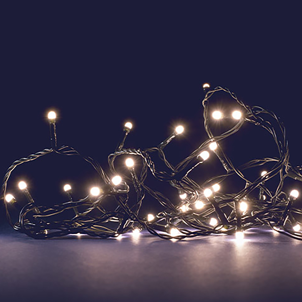 Guirlande lumineuse animée 'Flicker light' 128 led, blanc chaud - 8m