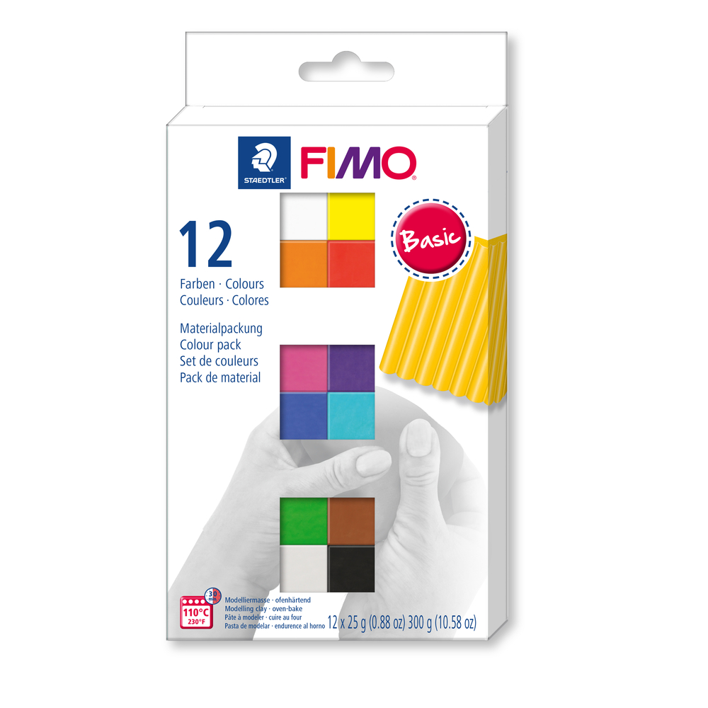 Coffret Fimo Soft couleurs Basiques 12 Demi Blocs 12X25 G /8023 C 12-1