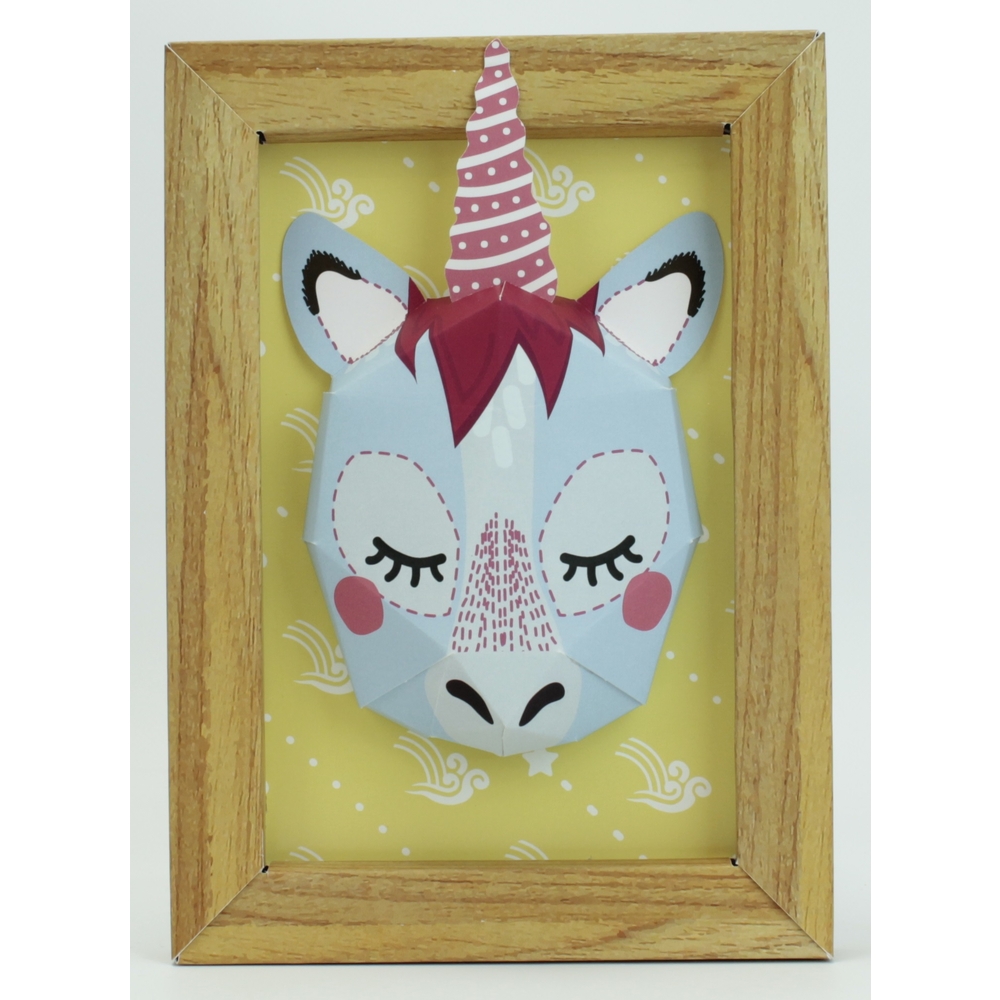 Mini trophée licorne avec cadre à construire