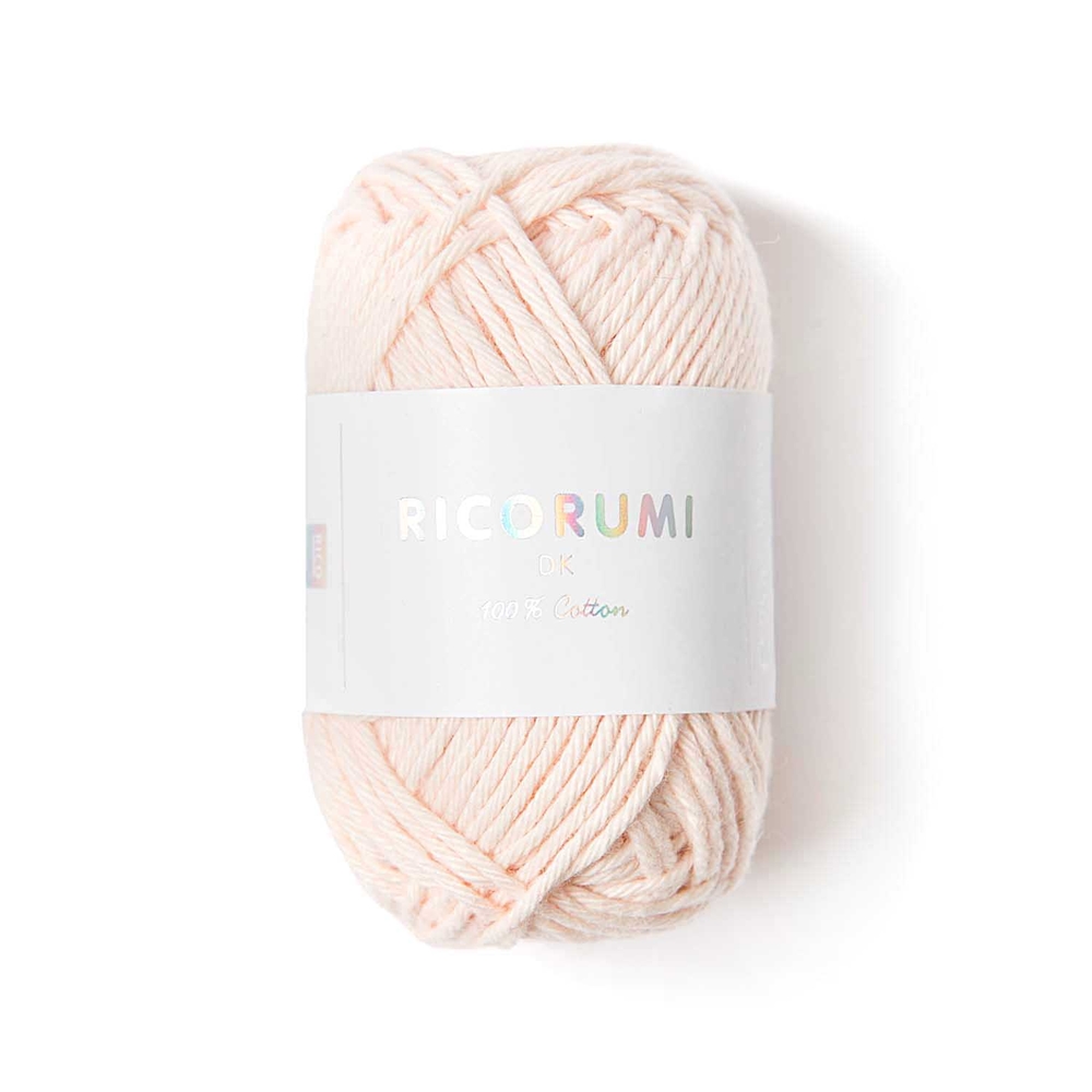 Pelote créative Ricorumi 100 % coton rose poudré - 57,5 m