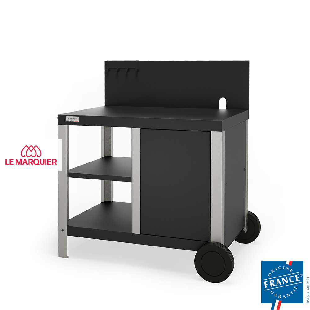 Desserte SIGNATURE ALLURE DUO noire en acier - 99x64x102 cm